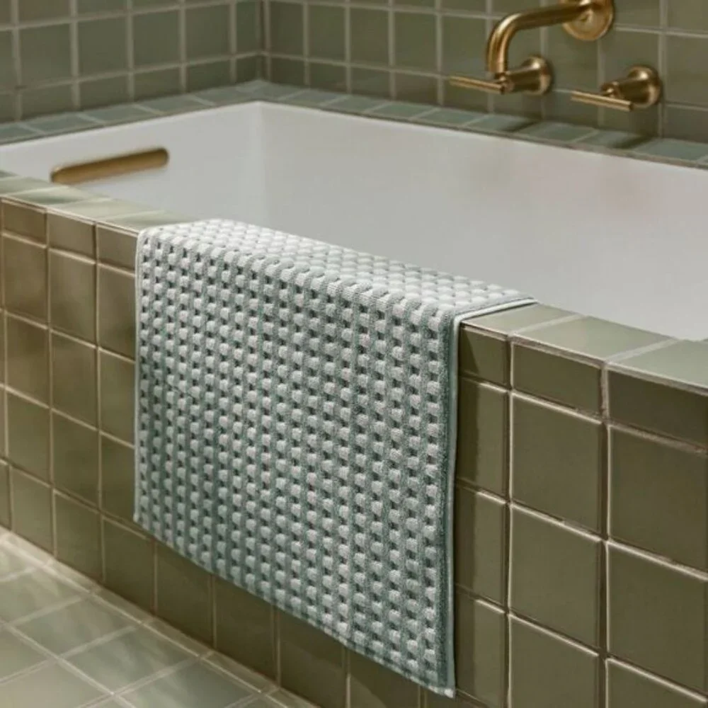 Open Box - Parachute - Terry Check Tub Mat Jade